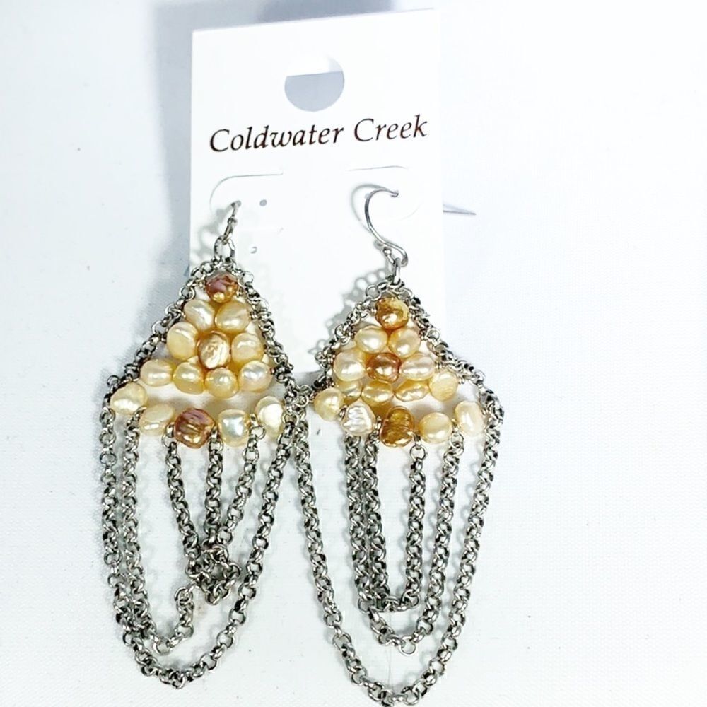 nwt Coldwater Creek freshwater pearl earrings